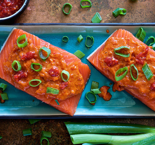 thai red curry coconut salmon fillets
