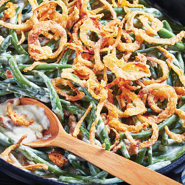 fresh green bean and crispy onion casserole