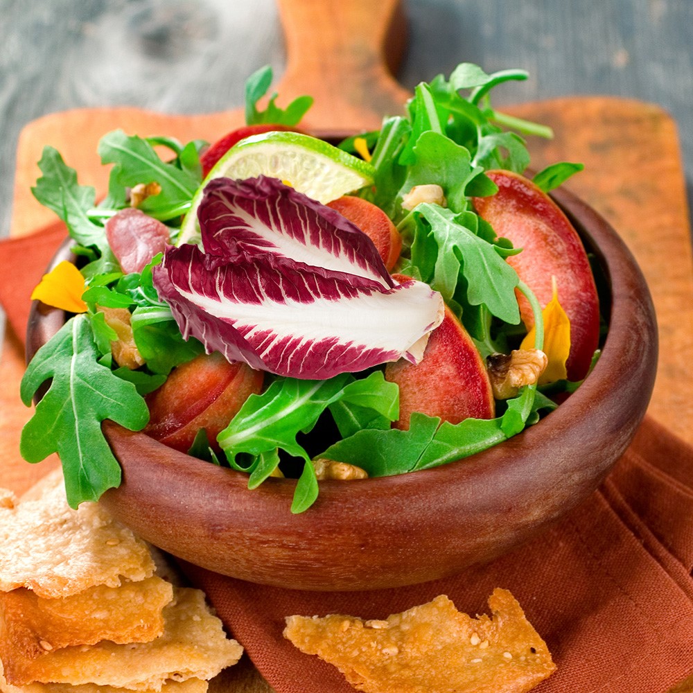 double plum arugula salad