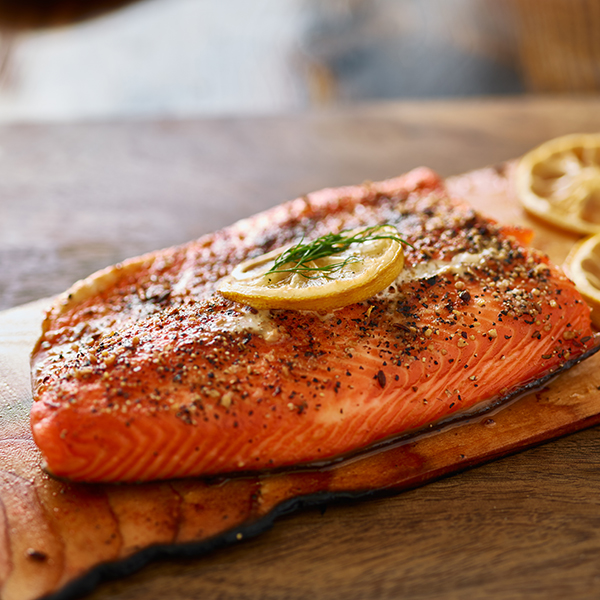 cedar plank salmon with dijon sauce
