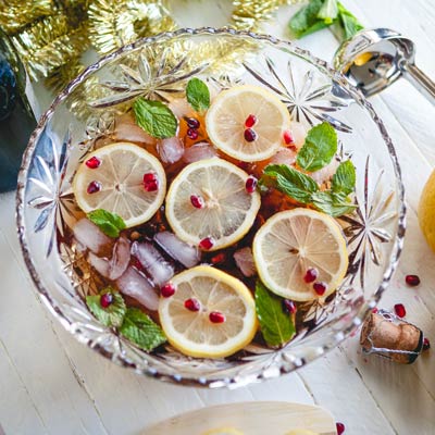 sparkling pomegranate party punch