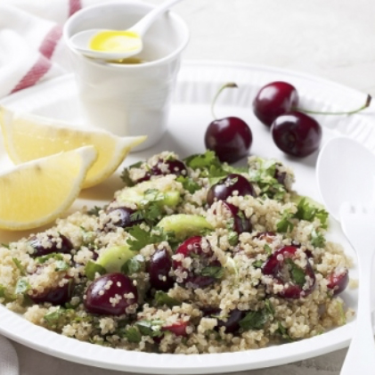 walnut quinoa salad with cherries