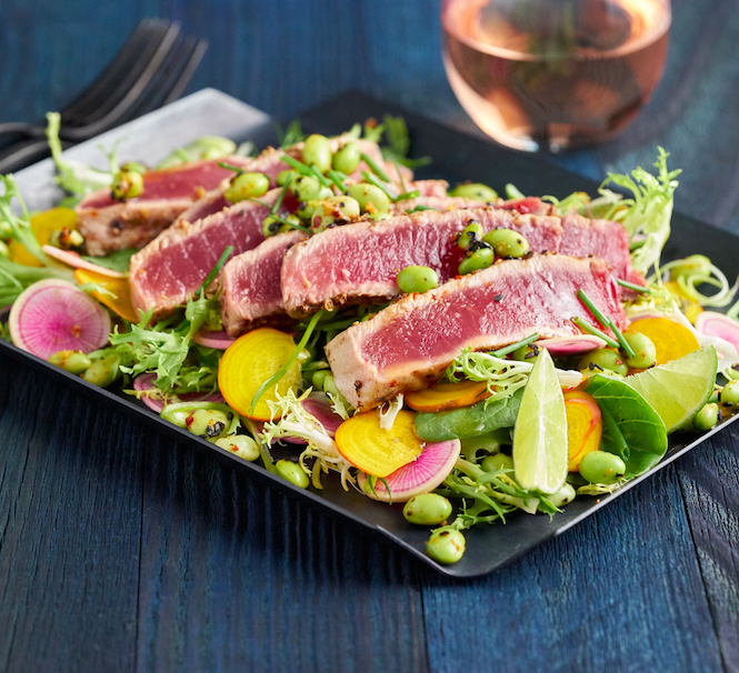 easy seared ahi salad