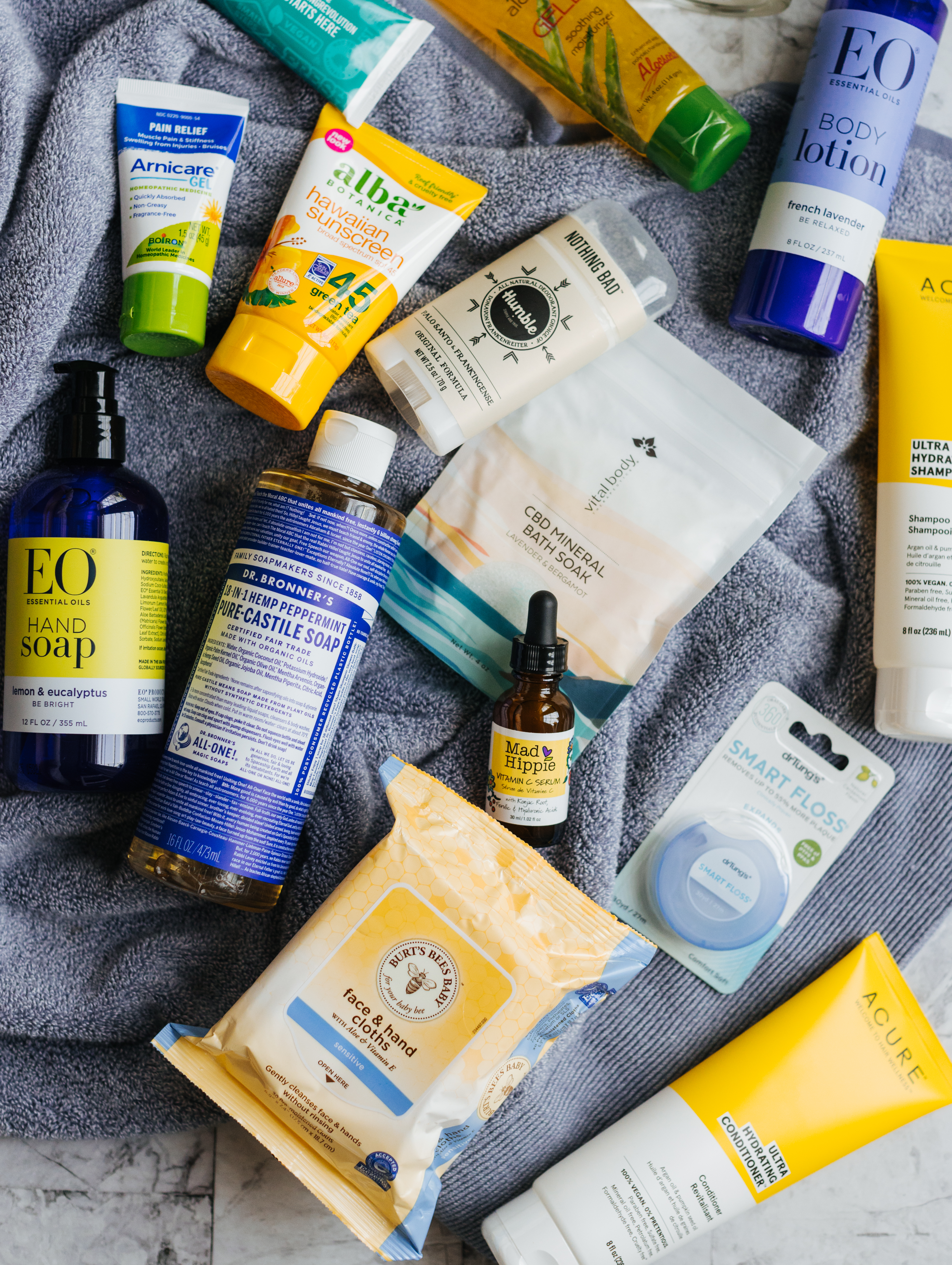 assortment of skin care products