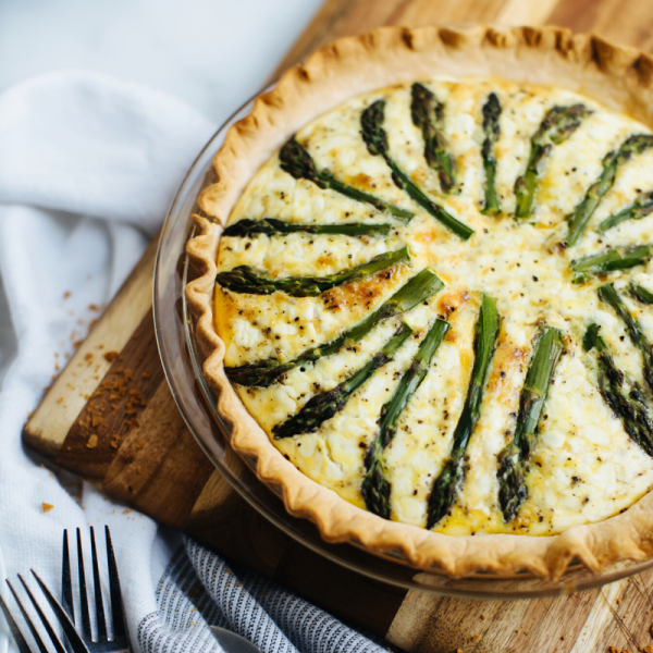 light and lemony asparagus quiche