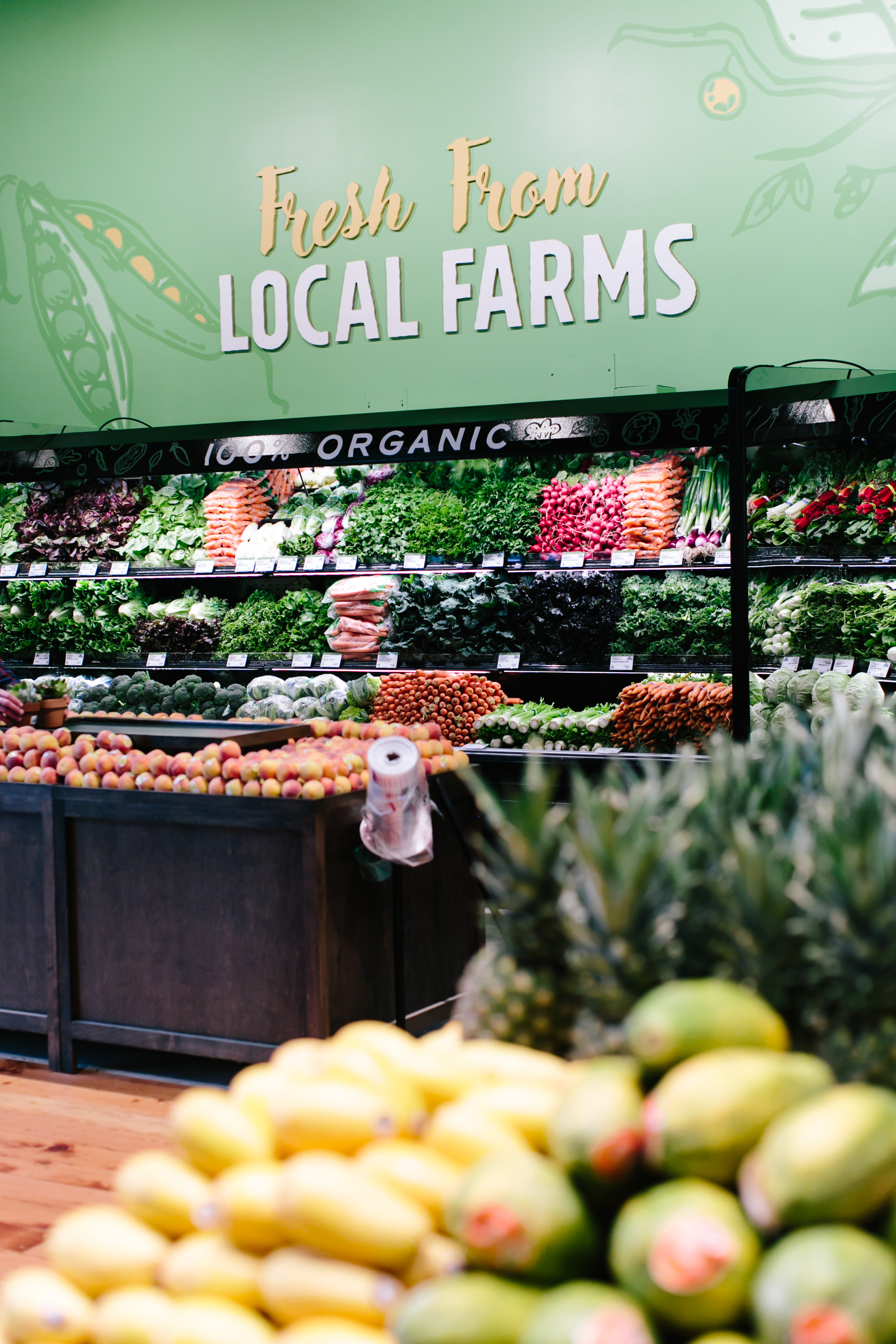 array of fruits and vegetables