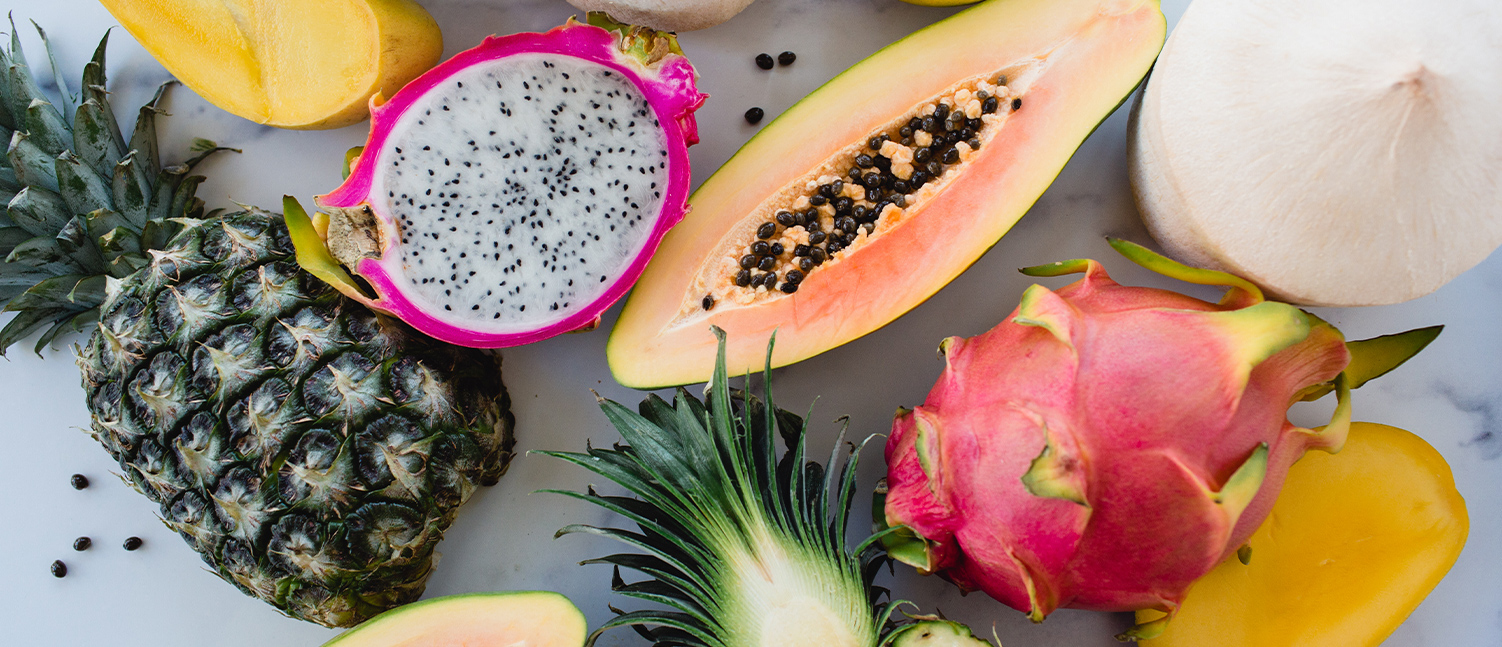 fresh fruit on a counter