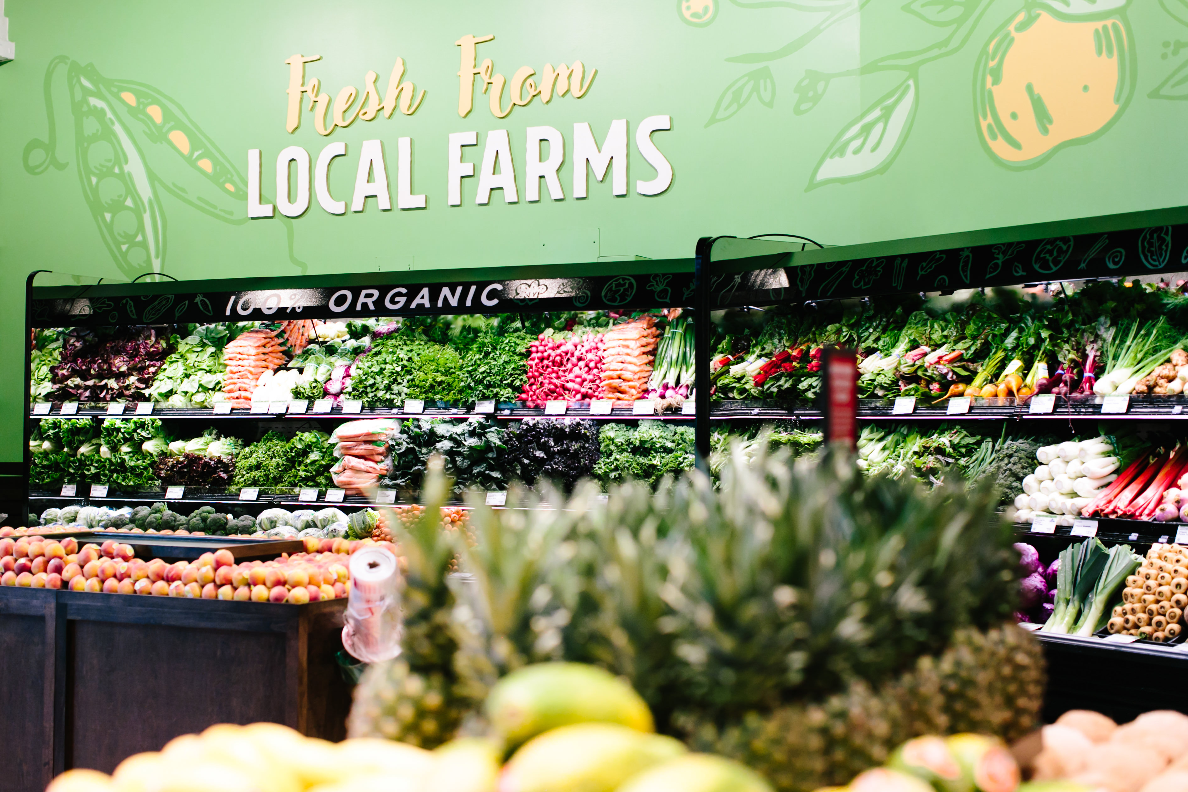 produce in a supermarket