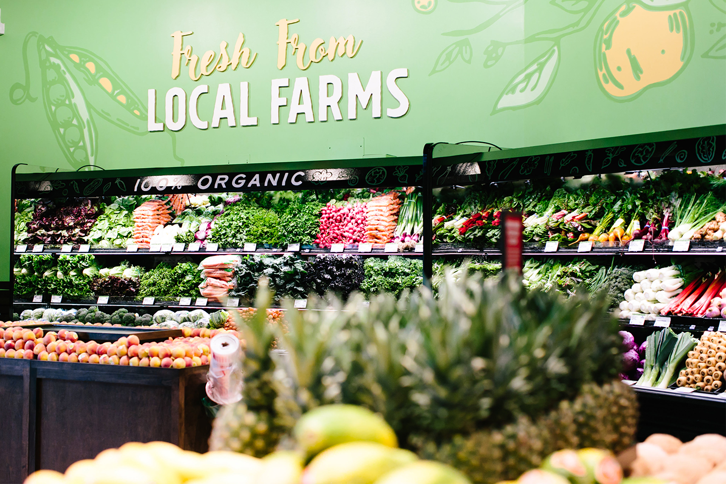 the produce section at a New Leaf store